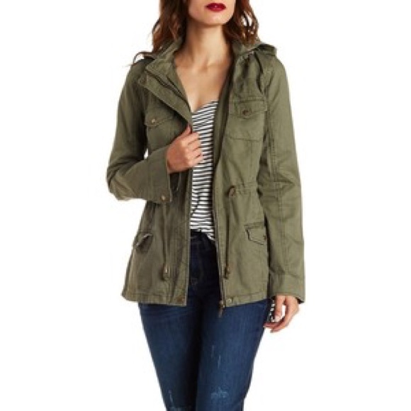 Coats | Hooded Army Green Jacket | Poshmark
